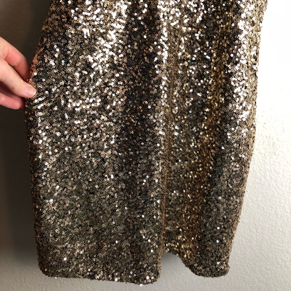 XTaren Teal & Gold Sequin Cocktail Dress L - Picture 6 of 8